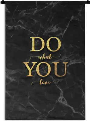 Produktbild von MuchoWow® Wandteppich Wandbehang Zitate - Motivation - Gold - Marmor 60x90 cm Tapisserie Dekoration Wandtuch - Foto-Teppich - Abwaschbar