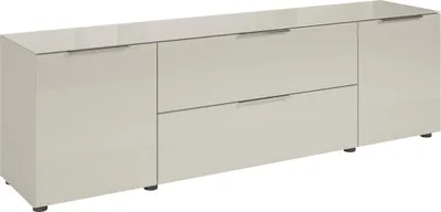 Produktbild von Lowboard >Santorin< Glasfronten, in Kaschmir - 180x55x40cm (BxHxT)