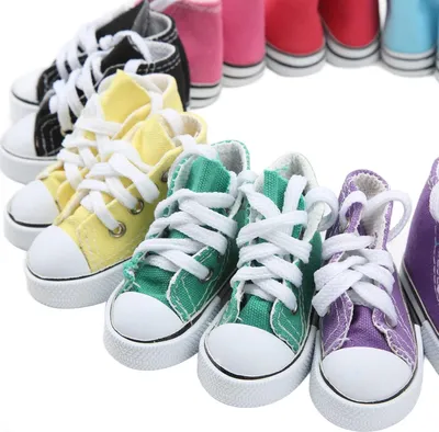 Produktbild von 10 Paar Diverse Farben Canvas Puppenschuhe - 3 Zoll Puppenschuhe für Puppen von 60 cm - 1/3 BJD Puppenschuhe Zubehör