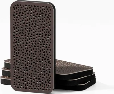 Produktbild von 4er-Pack – Schmalbau-Akustikpaneel für Schallabsorption & Diffusion | Absorption – Schalldämmung | 46x23cm | ENRIA-18 | Wenge]