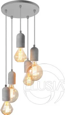 Produktbild von Leuchte der Serie Volta 5 in Grau, ausgestattet mit E27 Fassung, Abmessungen Ø 28 x 130 cm