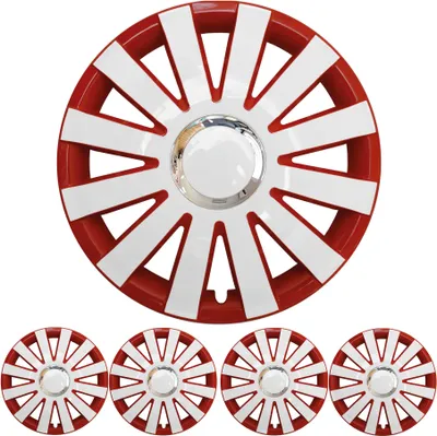 Radzierblenden Set "Onyx" 15 ZOLL in Rot / Weiß 4x PREMIUM DESIGN Radkappen in der Farbe Rot von F.H.U.P. OLSZEWSKI