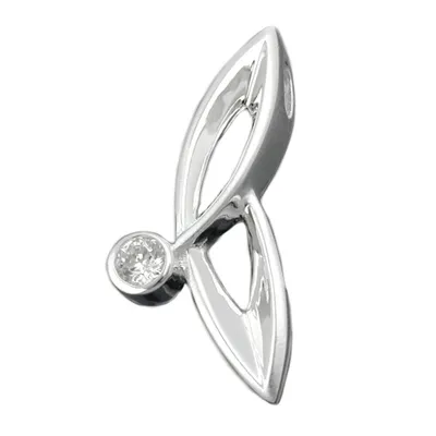 Produktbild von Anhänger 265x12mm Zirkonia glänzend Silber 925 silber 26,5x12mm