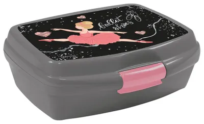 Produktbild von Kinder Brotdose Ballerina Design mit drei Fächern, 165x135x65 mm