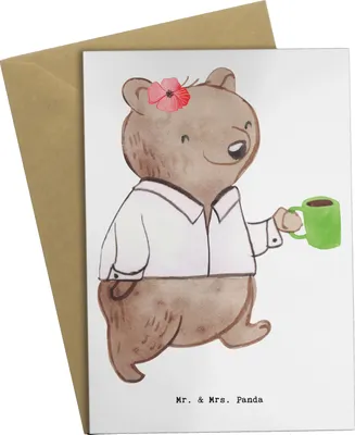 Produktbild von Mr. & Mrs. Panda Klappkarte Beamtin Herz - Weiß - Geschenk, Beamte, einladungskarten, Grußkarte, Erfolgreich, Öffentlicher Dienst, Grußkarten, weihnachtskarten, Studium