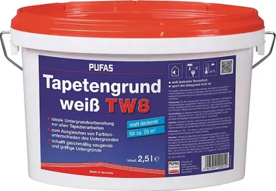 Produktbild von PUFAS Tapetengrund weiß TW8 5 Liter 012912000
