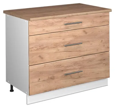 Zdjęcie produktu dla Szafka dolna Vicco Fame-Line Dąb goldkraft/Biały 100 cm, BP Dąb, Model 61989