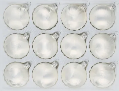 Produktbild von 12 tlg. Glas-Weihnachtskugeln Set in "Ice Weiss" Eislack