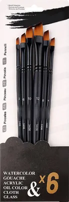 Immagine prodotto di 6pcs pennelli acrilici Set di pennelli professionali in nylon per pittura ad olio acquerello Kit per artisti