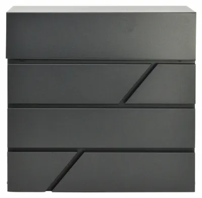 Immagine prodotto di Cassetta postale con scomparto per i giornali, nera, 370 x 370 x 105 mm