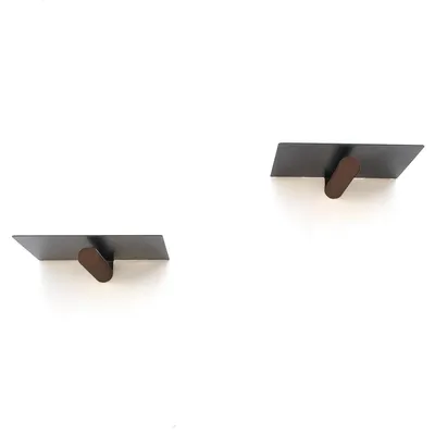 Produktbild von 2er-Set Wandregale aus Metall "WR042" - 21 x 6 x 15 cm - Schwarz