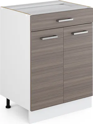 Produktbild von Vicco Küchenschrank R-Line, 60 cm mit Schublade, ohne Arbeitsplatte, Edelgrau/Weiß