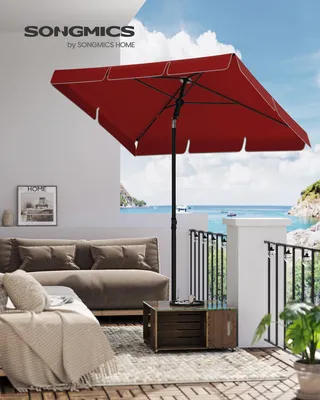 Produktbild von Balkon-Sonnenschirm - Sonnenschutz - UPF 50+ - Mit Aufbewahrungstasche - Ohne Ständer - Rot