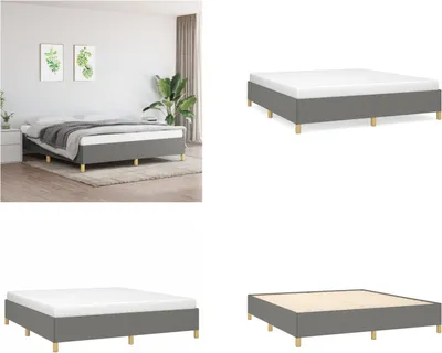 Produktbild von vidaXL Bettgestell Dunkelgrau 160x200 cm Stoff - Bettgestell - Bettgestelle - Bettrahmen - Bett