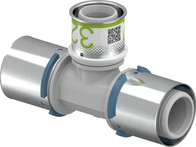 Image de UPONOR S-Press, pièce en T, réduite, PPSU, 40-32-40, 1 pièce.
