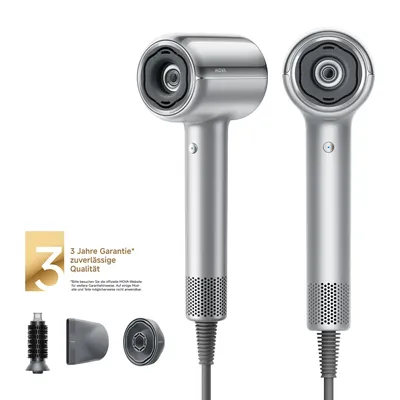Produktbild von MOVA SHINE 20 Haartrockner Silber – KI-gesteuerte Thermostat-Technologie, gleichmäßige Wärme, schnelle Trocknung & Multi-Styling