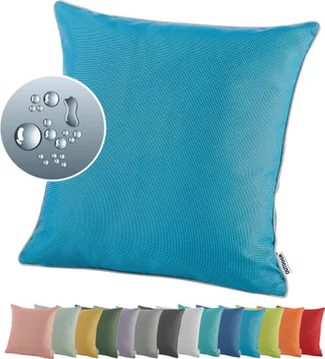 Produktbild von heimtexland ® OUTDOOR Lounge Dekokissen LOTUS EFFEKT 45x45 Garten Kissen Outdoorkissen Typ551 Hellblau