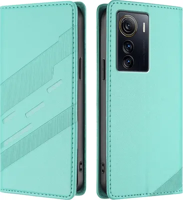 Produktbild von Hülle für ZTE Axon 50 Ultra, Kunstleder Brieftaschen Handyhülle mit Kartenfach und Standfunktion Türkis