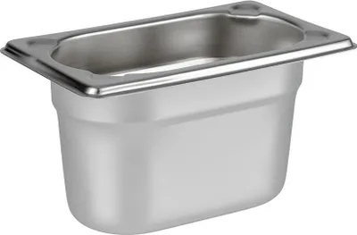 Produktbild von APS 81504 GN 1/9 Behälter, Edelstahl, 17,6 x 10,8 cm, Tiefe 100 mm, 1 Liter
