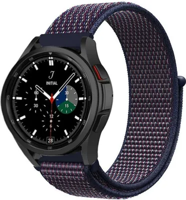 Produktbild von Strap-it Samsung Galaxy Watch 4 Classic 46mm Nylonarmband (Lila/Blau)