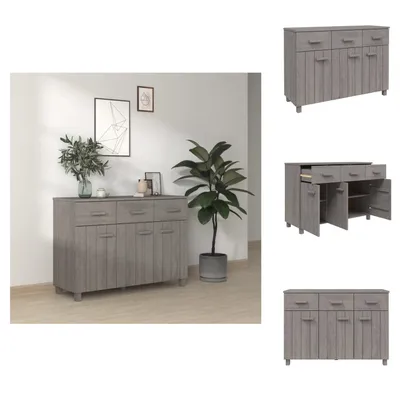 Produktbild von vidaXL Sideboard HAMAR Hellgrau 113x40x80 cm Massivholz Kiefer -  Sideboards