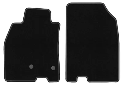 Produktbild von Velours-Fußmatten Vorne für Renault Megane III 2008-2015 (Schrägheck/Coupé/Grandtour) – 2-tlg, Schwarz, passgenau – Wielganizator BASIC