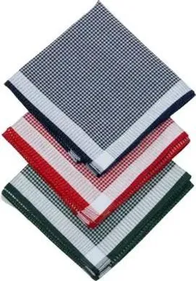 Produktbild von D&L Damen Taschentücher Set - Kariert - 12 Stück - 100% Satin-Baumwolle - 29 x 29 cm