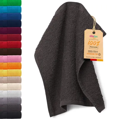 Produktbild von EllaTex PARIS Seiftuch 30x30 cm – 100% Baumwolle, 500 g/m² Frottier, flauschig & saugstark, in Farbe: Graphitgrau