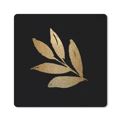 Produktbild von MuchoWow® Mauspad Mousepad Blätter - Gold - Zweig 30x30 cm - Mousepads - Maus Mat - Pad - Mausunterlage - Gaming