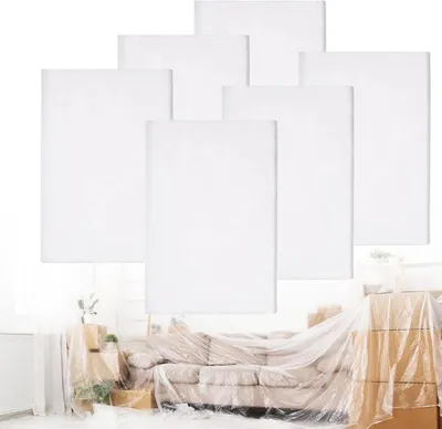 Productafbeelding van Transparante afdekkleden, 4 x 5 meter, set van 6 stuks, voor schilderwerkzaamheden