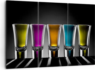Produktbild von Bild auf Leinwand - Leinwandbild - Gläser Alkohol trinken Saft - 105x70cm - Wand Bild - Wanddeko - Leinwanddruck - Bilder - Kunstdruck - Wanddekoration - Leinwand bilder - Wandkunst - CE105x70-2194