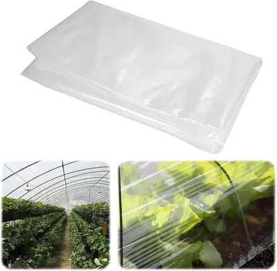 Imagen del producto de Película de polietileno transparente, resistente al desgarro, de 2 x 10 metros, para jardín e invernadero