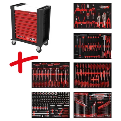 Produktbild von KS Tools  Performanceplus Werkstattwagen-Satz P10 mit 271 Werkzeugen, 810.6271