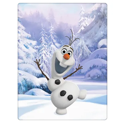 Produktbild von Frozen Die Eiskönigin Decke Olaf Winter 130x170 cm passend zur Bettwäsche