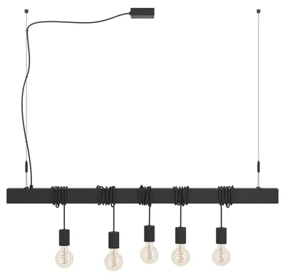 Produktbild von EGLO Hängelampe Townshend-B, Pendelleuchte Esstisch, Deckenlampe hängend, Stahl in schwarz, E27 Fassung, L 110 cm
