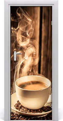 Produktbild von Tulup Türaufkleber 75x205 cm Dekorative Aufkleber Selbstklebend Wasserdichte Tapete Abnehmbar Schlafzimmer Wohnzimmer Wohnkultur - aromatischer Kaffee