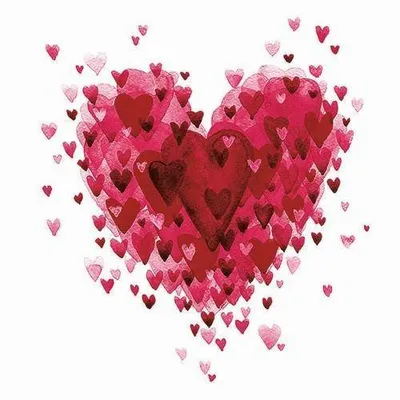 Produktbild von 20 Servietten Heart of Hearts red - Herzen über Herz 33x33cm