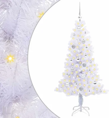 Obrázek produktu pro vidaXL Umělý vánoční stromek bílý 150 cm z PVC a oceli