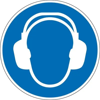 Produktbild von Gebotsschild "Gehörschutz benutzen", für Innen- und Außenbereiche, in verschiedenen Größen und Materialien verfügbar, Blau, Durchmesser 10 cm, Material PVC-Folie, Techn. Eigenschaften selbstklebend, Verpackungseinheit: 1 STK