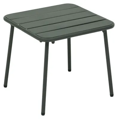 Produktbild von Beistelltisch / Garten Couchtisch Phuket - Metall - Dunkelgrun - 45 x 45 x 41 cm - fur den Ausenbere