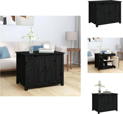 Produktbild von vidaXL Couchtisch Schwarz 71x49x55 cm Massivholz Kiefer -  Couchtische