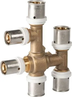 Produktbild von Selfio-Press Aluverbund Pressfitting T-Stück kreuzungsfrei 20 x 2 - 16 x 2 - 20 x 2 mm TH + U Kontur DVGW