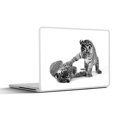 Produktbild von MuchoWow® Laptop Aufkleber Sticker Cover Tiger - Spiele - Schwarz - Weiß 31x22.5 cm - Laptop-Deko