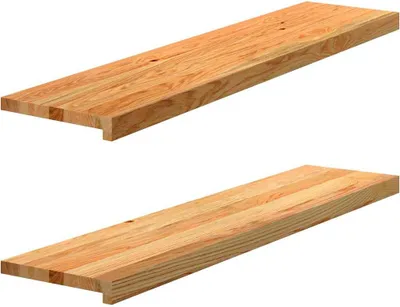 Image de vidaXL Marches d'escalier 2 pcs. Marron clair 110x30x2 cm Chêne massif
