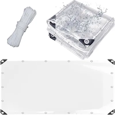 Obrázek produktu pro Větruodolný a voděodolný průhledný PVC stan, odolný proti škodlivým látkám, vhodný pro altány, přístřešky pro auta, balkony, pokladny a další, šířka 3 metry