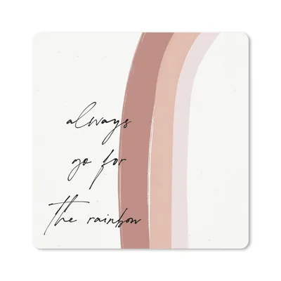 Produktbild von MuchoWow® Mauspad Mousepad Regenbogen - Immer auf den Regenbogen zugehen - Zitate - Text 20x20 cm - Mousepads - Maus Mat - Pad - Mausunterlage - Desk Mat - Bureauartikeln