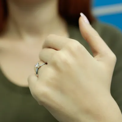 Produktbild von 0,25 Carat Diamant Solitär Ring Antragsring 14 Karat Weißgold