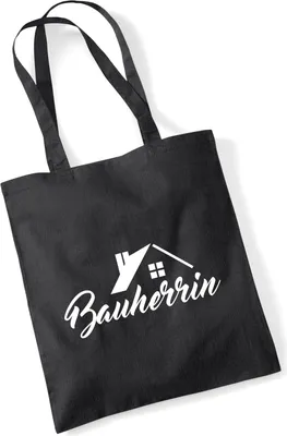 Produktbild von Huuraa Jutebeutel Bauherrin 10 Liter Black Baumwolle Tasche Geschenkidee