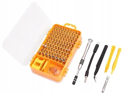 Produktbild von Werkzeugsätze für Präzisionsschraubenzieher 110-teiliges Set zur Reparatur von Elektrowerkzeugen.