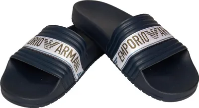 Immagine prodotto di Ciabatte uomo EMPORIO ARMANI a fascia slide mare piscina beachwear articolo XVPS06 XN999  italy fatto in italia, EU 44 - UK 9.5 - USA 10 - CN 282/95, Poliuretano 100%